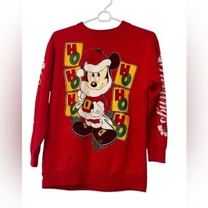 VTG Mickey Mouse Red Christmas Sweatshirt By Allison Walt Disney sz small Rare